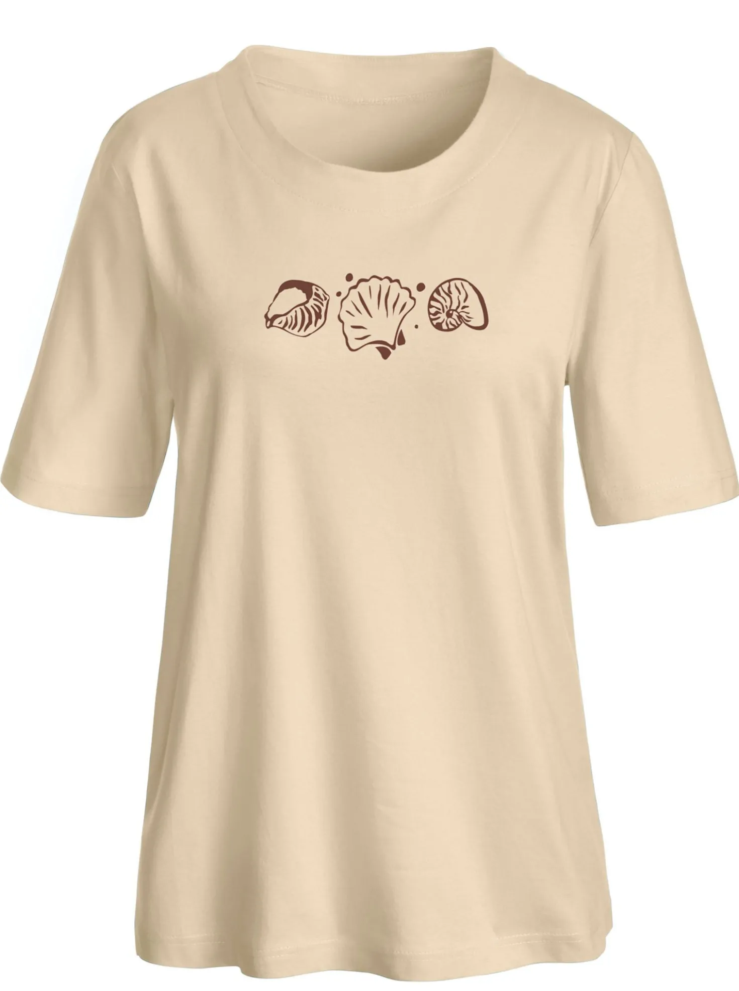 Kurzarmshirt mit Muschel-Druck