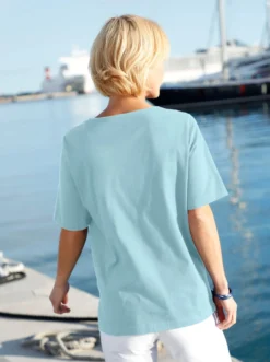 Kurzarmshirt mit Muschel-Druck