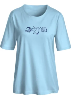 Kurzarmshirt mit Muschel-Druck