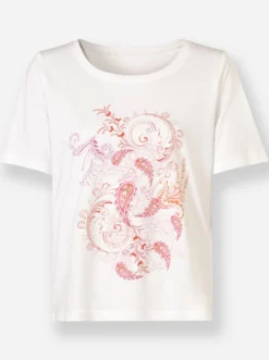 Kurzarmshirt mit Paisley-Elementen