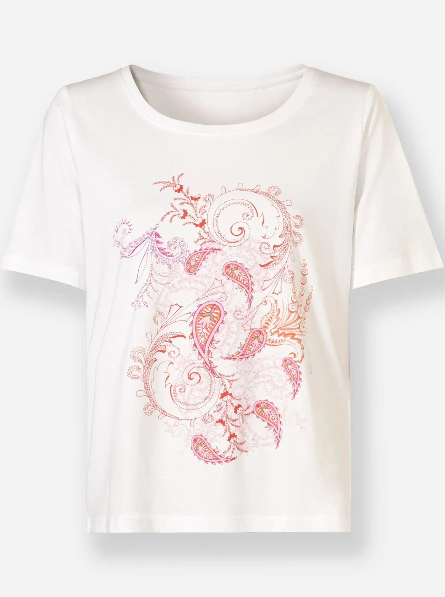 Kurzarmshirt mit Paisley-Elementen
