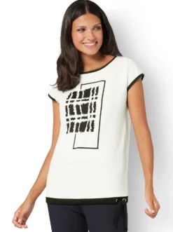 Kurzarmshirt mit platziertem Druck