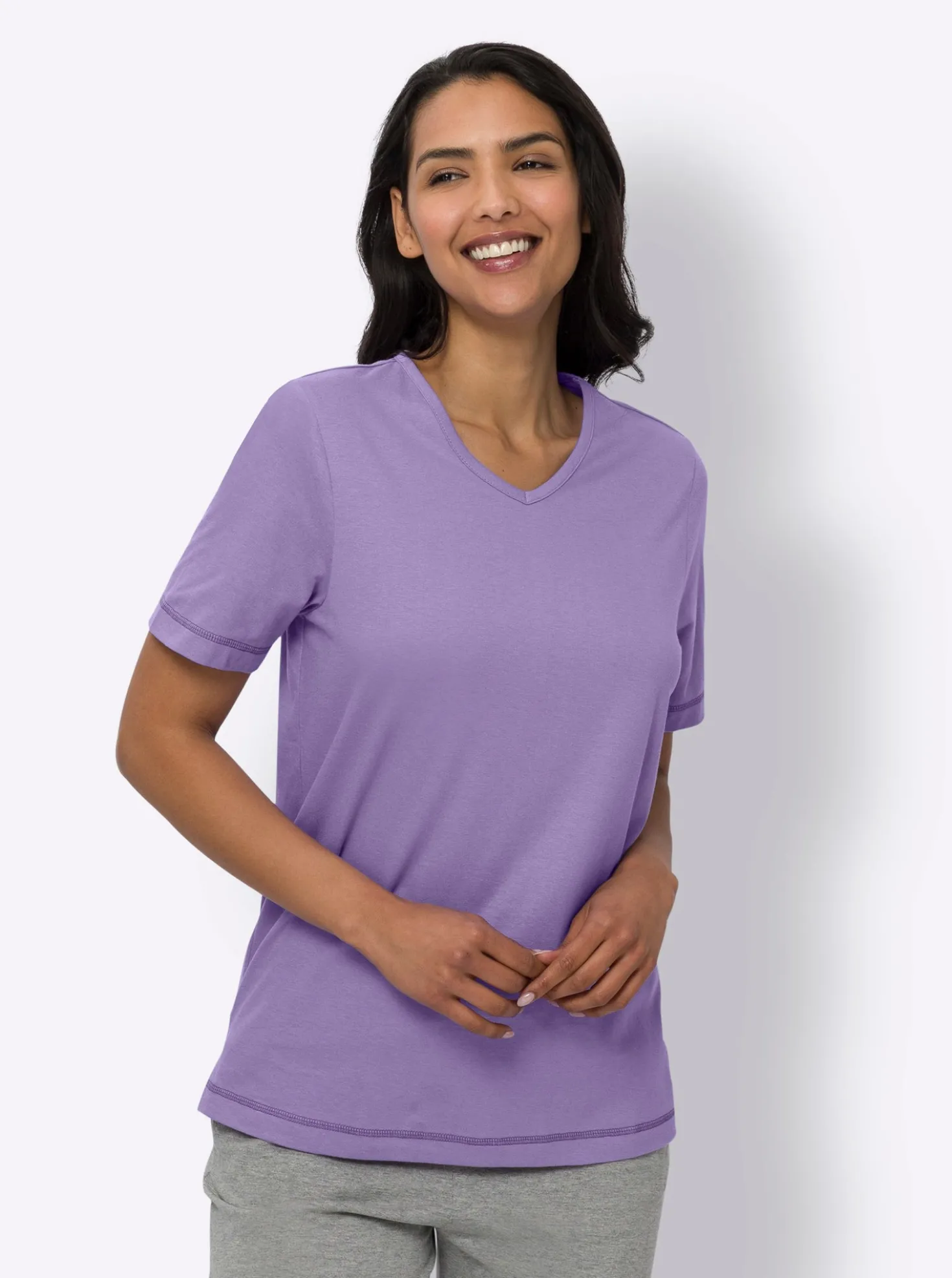 Kurzarmshirt mit Seitenschlitzen