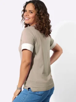 Kurzarmshirt mit silberfarbigen Details