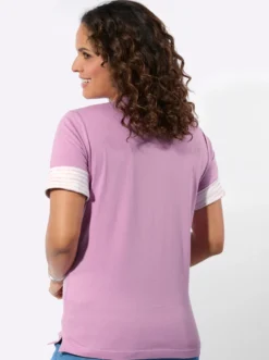 Kurzarmshirt mit silberfarbigen Details
