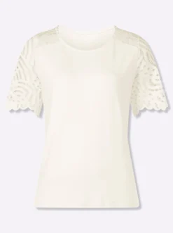Kurzarmshirt mit Spitze