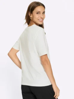 Kurzarmshirt mit Spitzeneinsatz