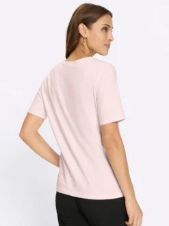 Kurzarmshirt mit Spitzeneinsatz