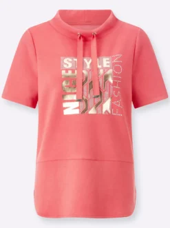 Kurzarmshirt mit Stehkragen
