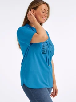 Kurzarmshirt mit Stehkragen