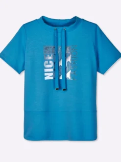 Kurzarmshirt mit Stehkragen