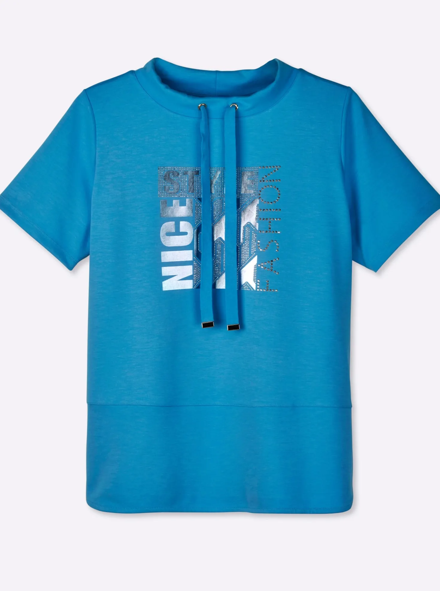 Kurzarmshirt mit Stehkragen