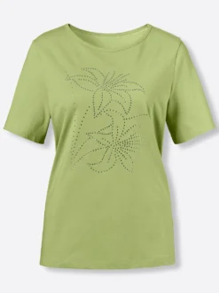 Kurzarmshirt mit Steinchen verziert