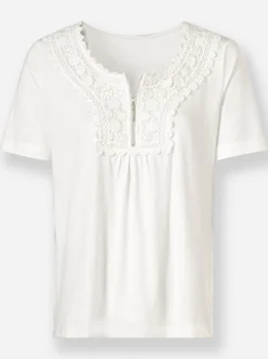 Kurzarmshirt mit Stickerei