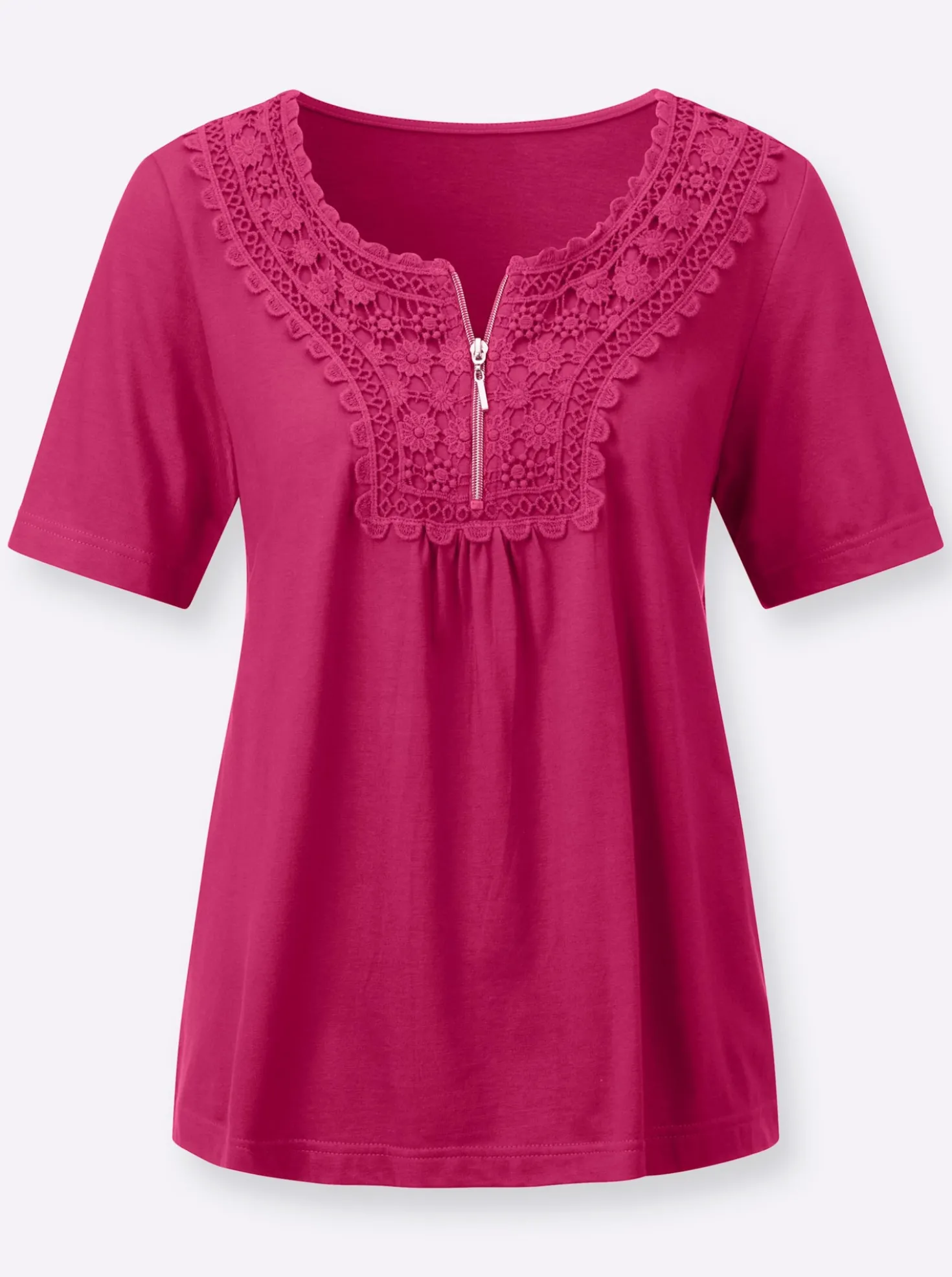 Kurzarmshirt mit Stickerei