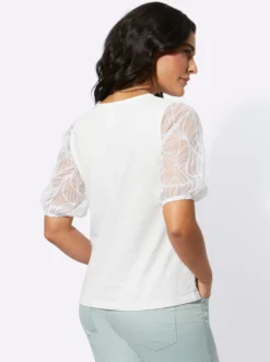 Kurzarmshirt mit transparenten Puffärmeln