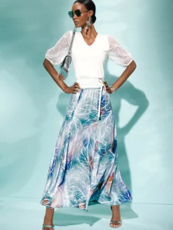 Kurzarmshirt mit transparenten Puffärmeln