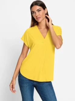 Kurzarmshirt mit V-Ausschnitt