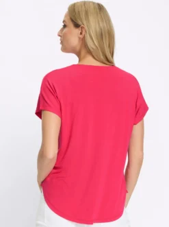 Kurzarmshirt mit V-Ausschnitt