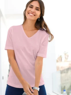 Kurzarmshirt mit V-Ausschnitt