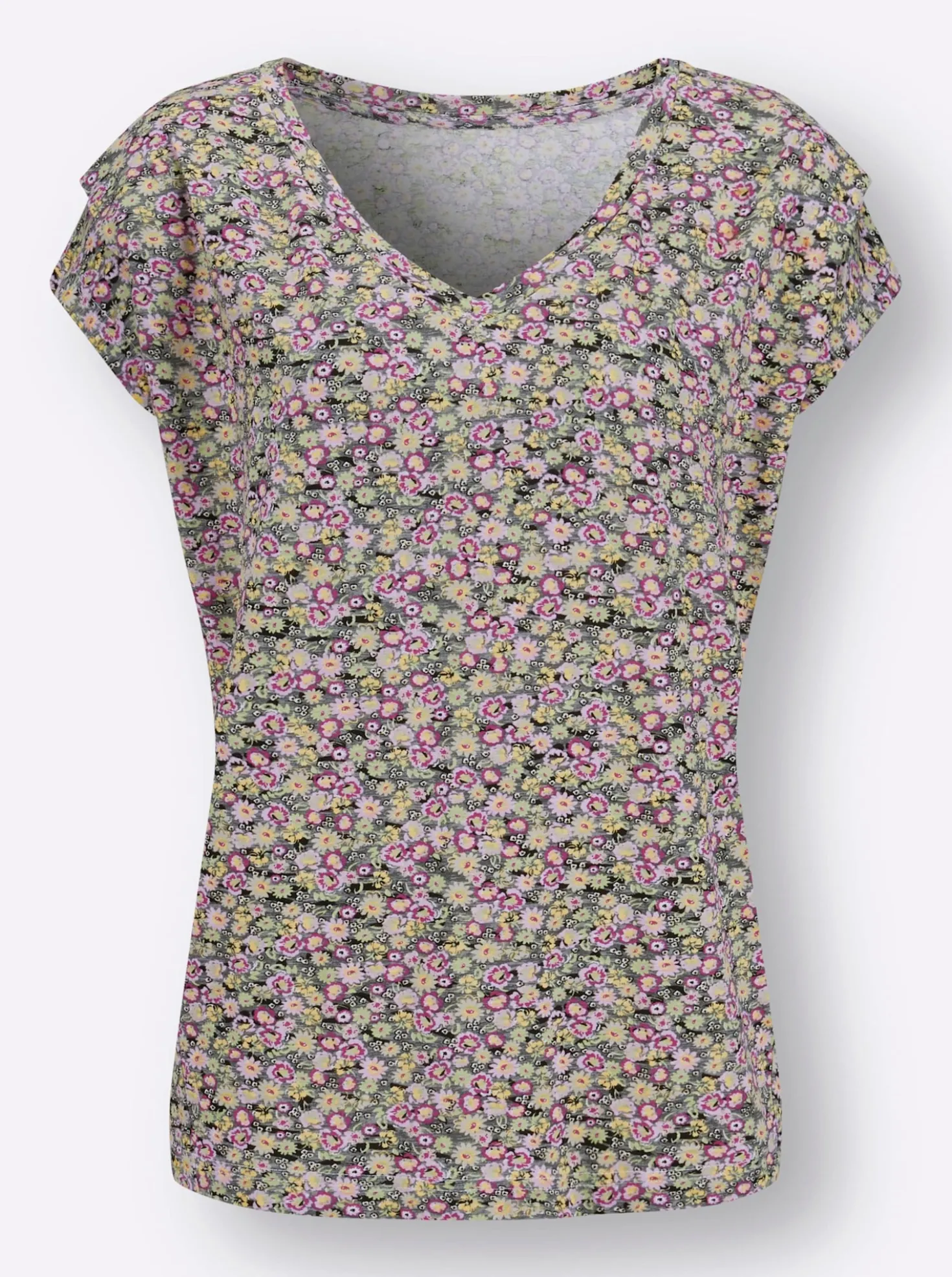 Kurzarmshirt mit V-Ausschnitt
