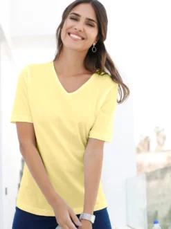 Kurzarmshirt mit V-Ausschnitt