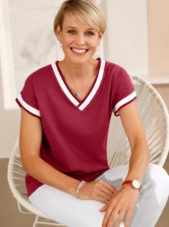 Kurzarmshirt mit Zierband