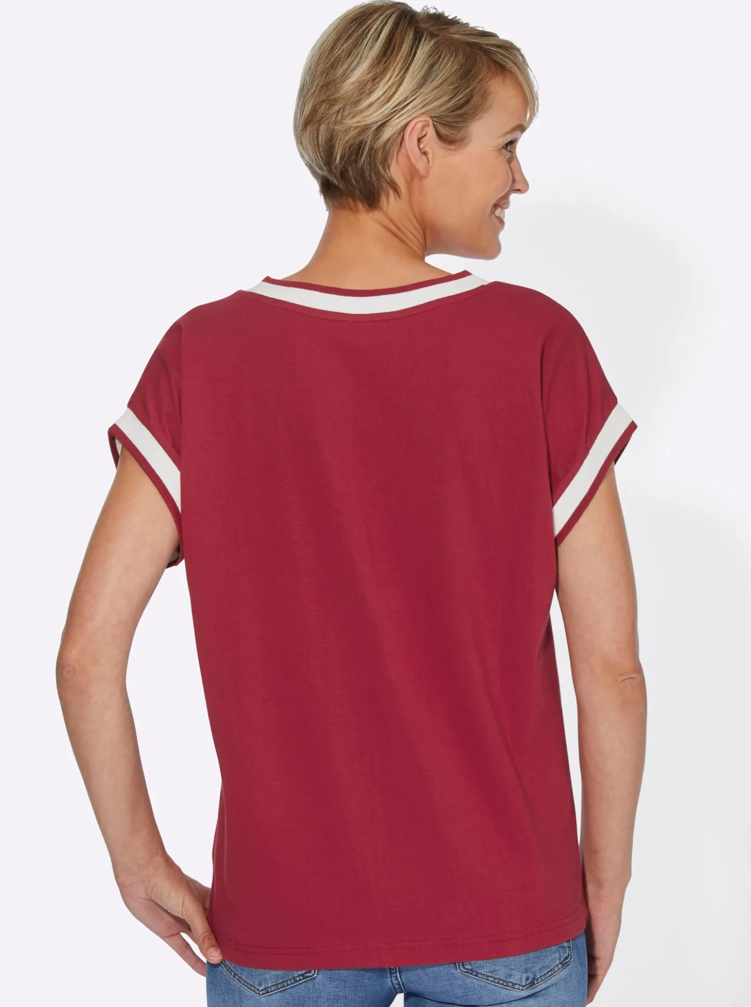 Kurzarmshirt mit Zierband