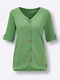 Kurzarmshirt mit Zierknöpfen