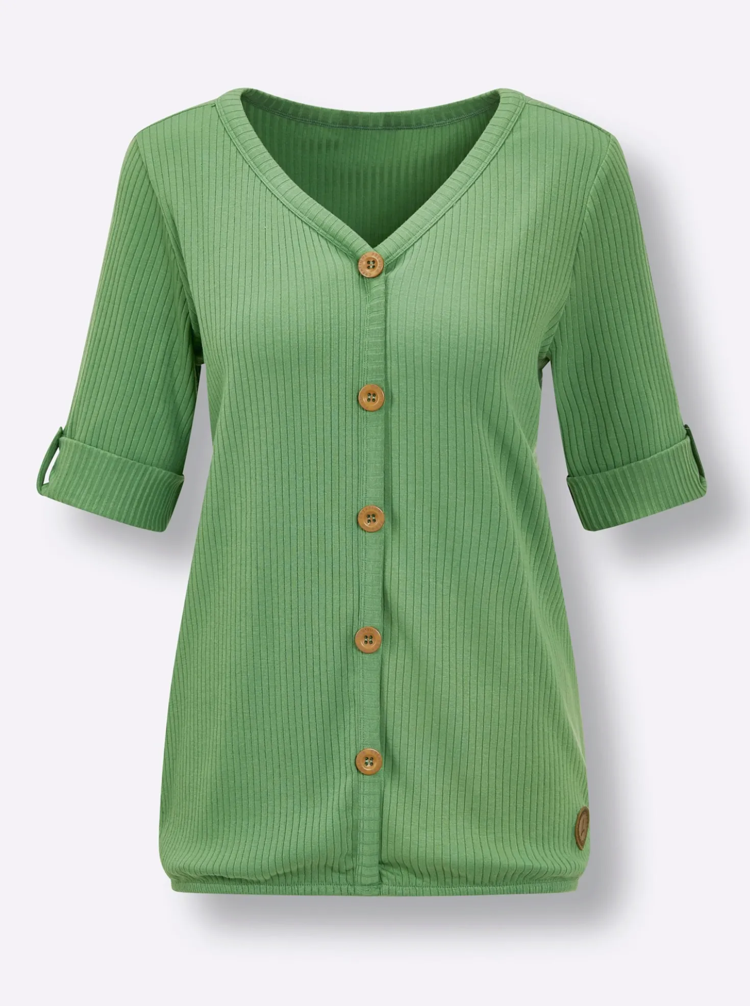 Kurzarmshirt mit Zierknöpfen