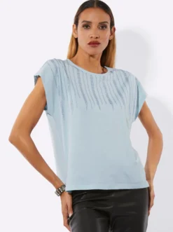 Kurzarmshirt mit Ziersteinchen