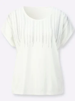 Kurzarmshirt mit Ziersteinchen