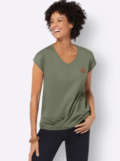 Kurzarmshirt Saum in Knoten-Optik