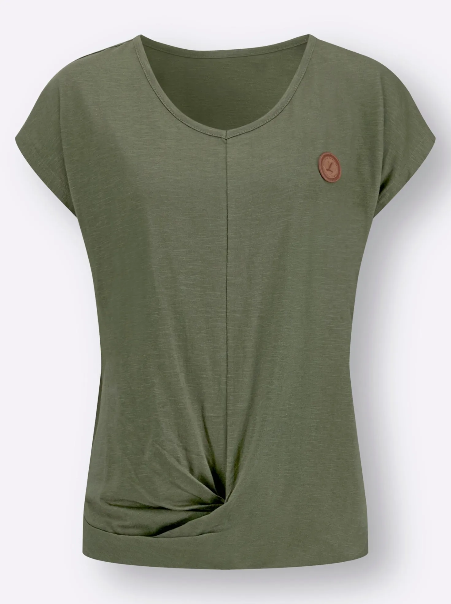 Kurzarmshirt Saum in Knoten-Optik