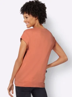 Kurzarmshirt Saum in Knoten-Optik