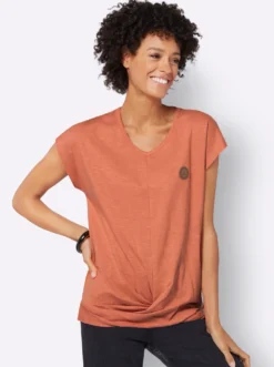 Kurzarmshirt Saum in Knoten-Optik