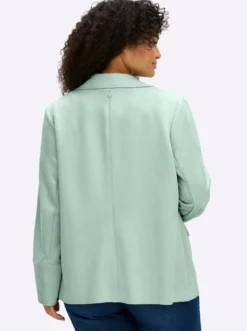 Kurzblazer aus Veloursleder-Imitat
