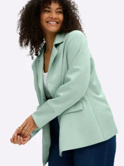Kurzblazer aus Veloursleder-Imitat