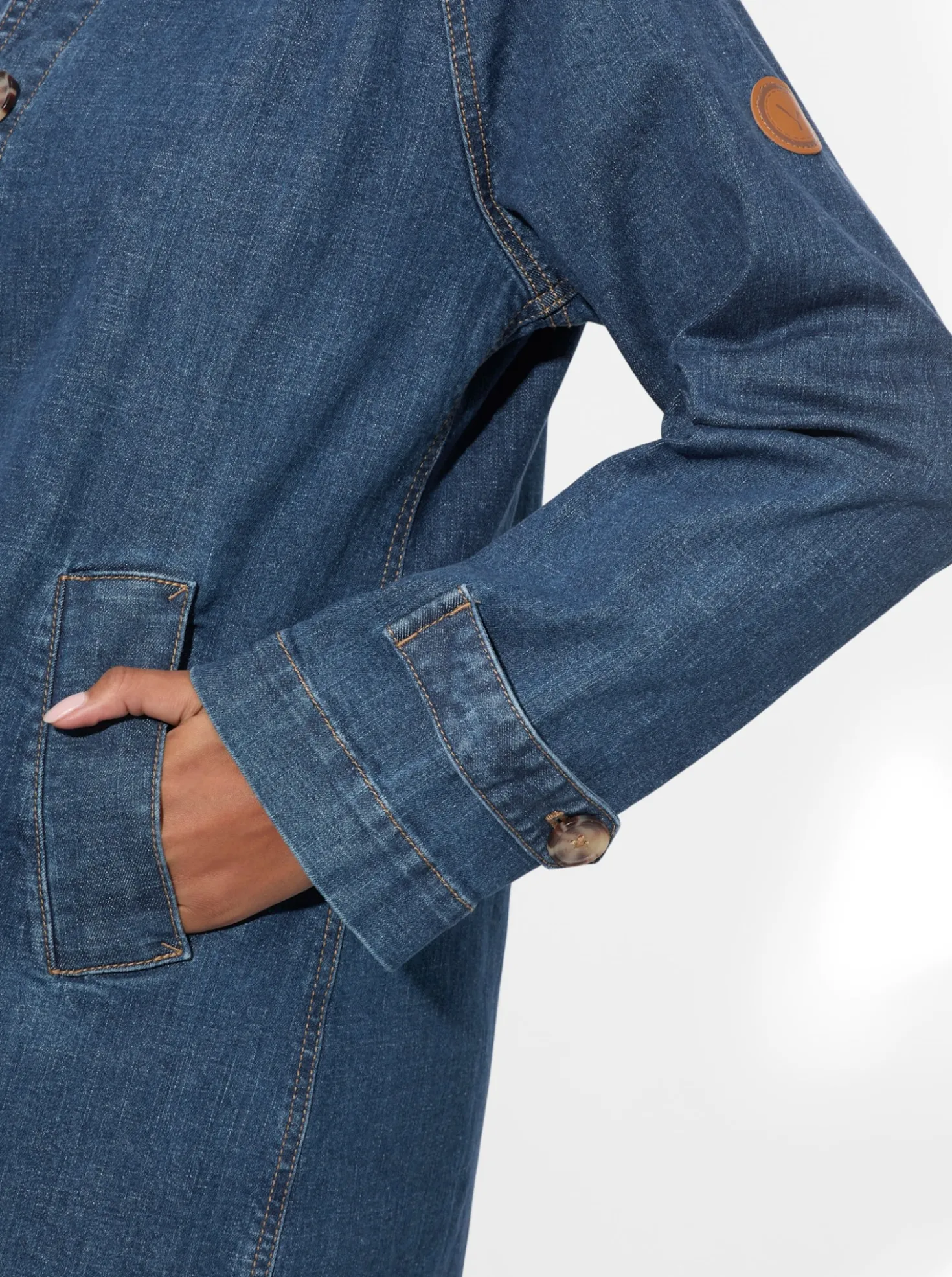Kurzmantel aus weichem Denim