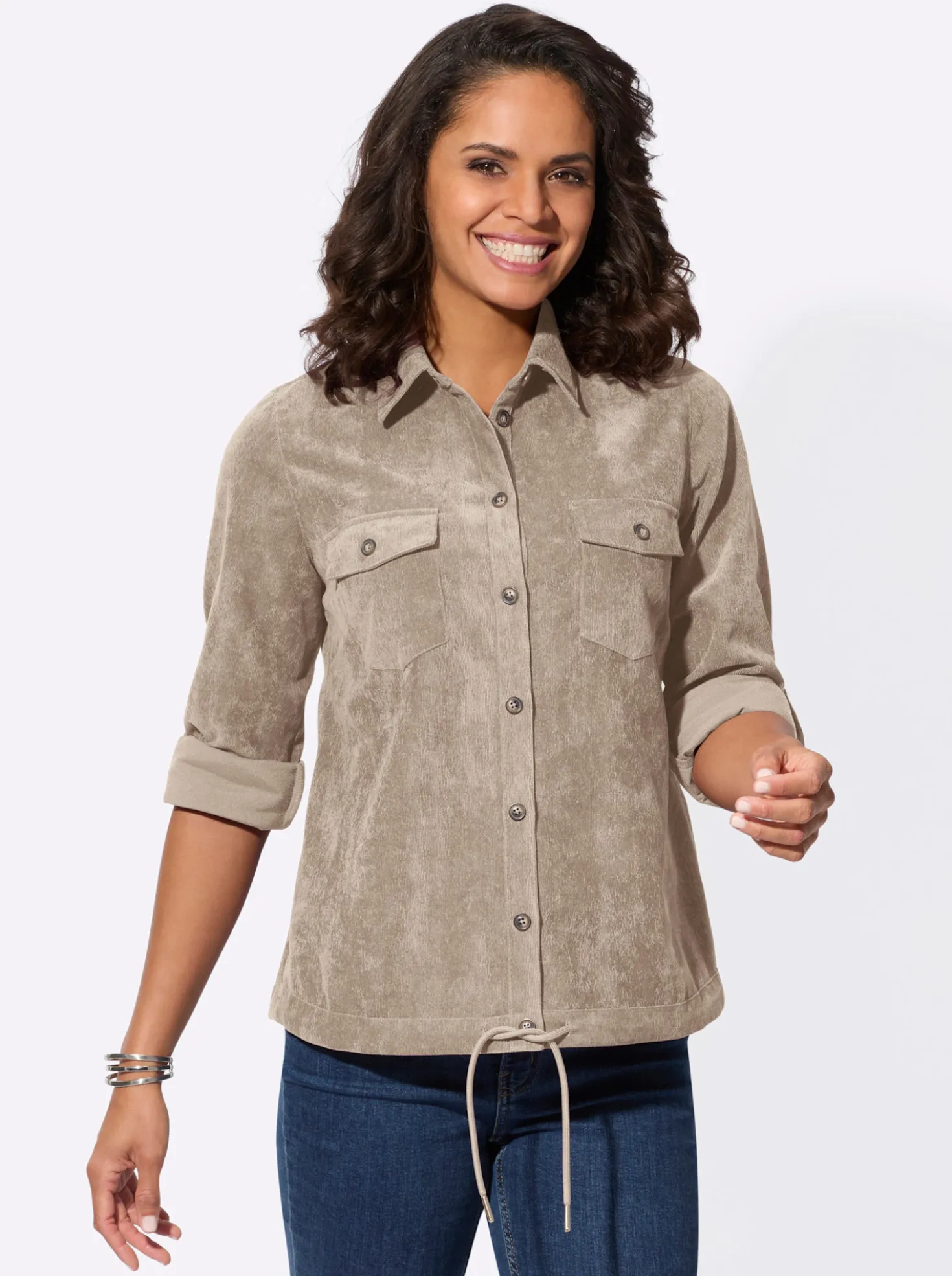 Langarm-Bluse aus Cord