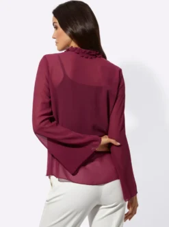 Langarm-Bluse aus duftigem Georgette