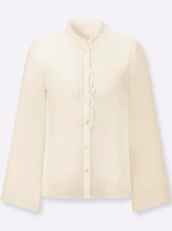 Langarm-Bluse aus duftigem Georgette