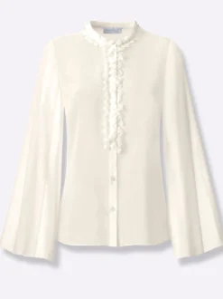 Langarm-Bluse aus duftigem Georgette