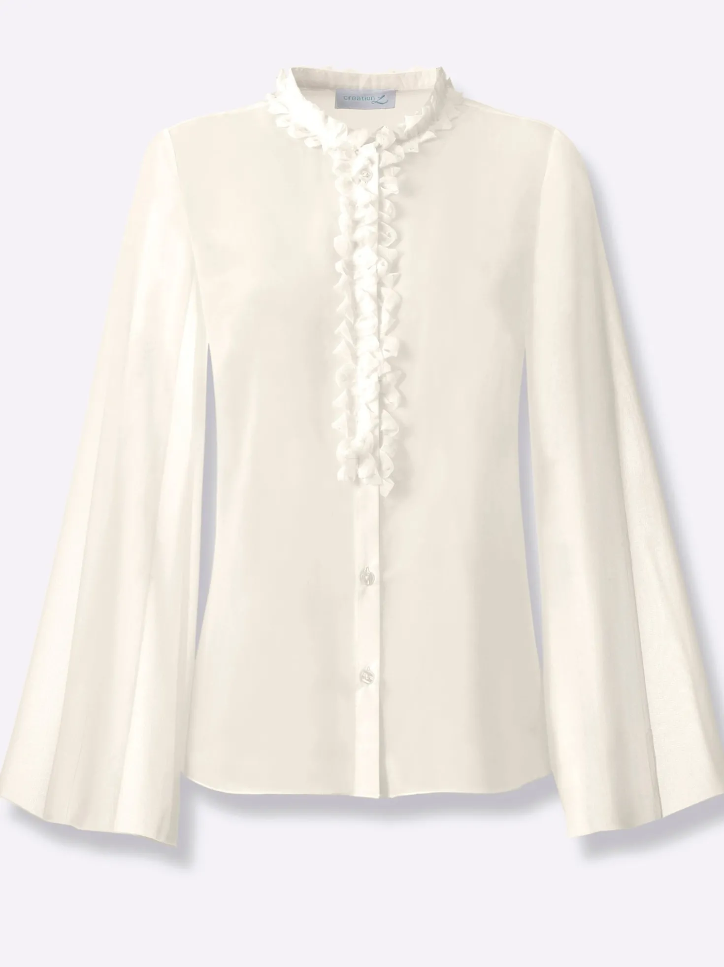 Langarm-Bluse aus duftigem Georgette
