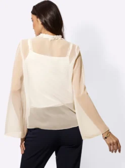 Langarm-Bluse aus duftigem Georgette