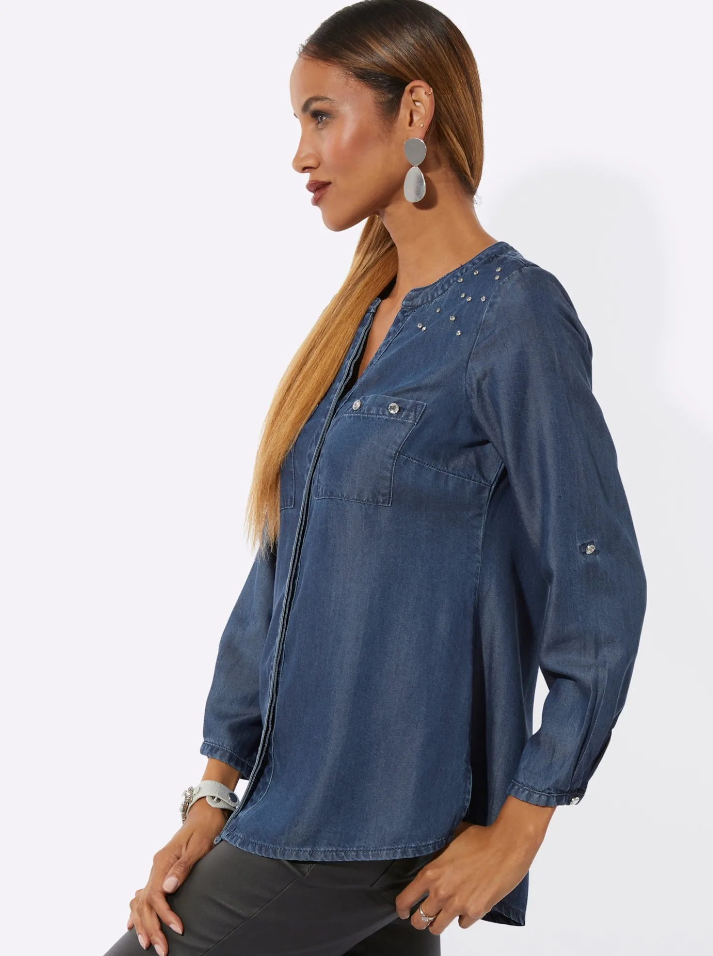 Langarm-Bluse aus Lyocell