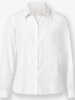 Langarm-Bluse im Baumwoll-Polyester-Mix