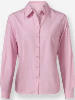 Langarm-Bluse im Baumwoll-Polyester-Mix