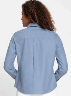 Langarm-Bluse im Baumwoll-Polyester-Mix