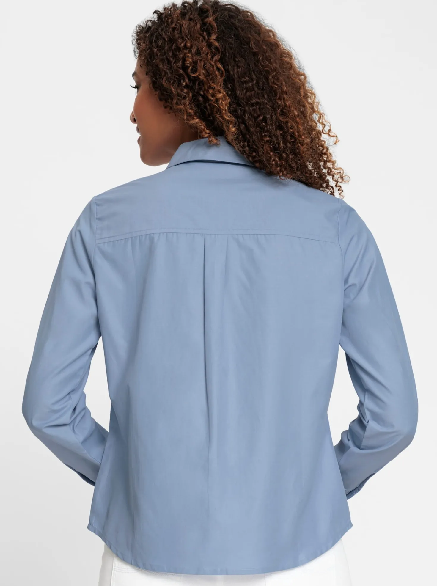 Langarm-Bluse im Baumwoll-Polyester-Mix
